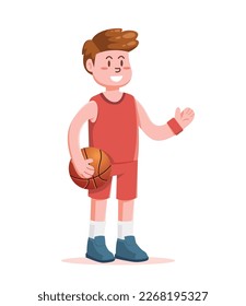 basketball player with ball vector illustration