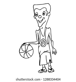 basketball player with ball vector image