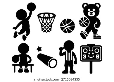 Basketball player bear referee scoreboard vector