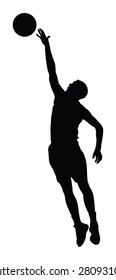 Basketball player black silhouette vector illustration isolated on white background.
