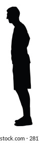 Basketball player black silhouette vector illustration isolated on white background.