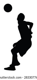 Basketball player black silhouette vector illustration isolated on white background.