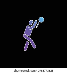 Basketball Player blue gradient vector icon