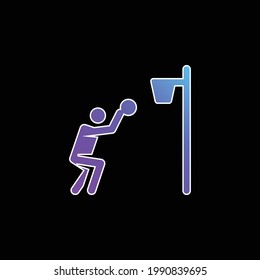 Basketball Player blue gradient vector icon