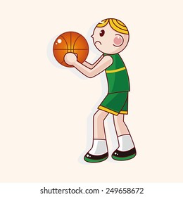 basketball player cartoon elements vector,eps