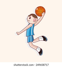 basketball player cartoon elements vector,eps