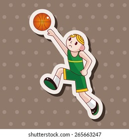 basketball player cartoon elements vector,eps