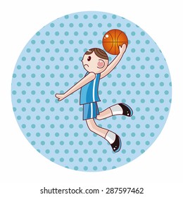 basketball player cartoon elements vector,eps