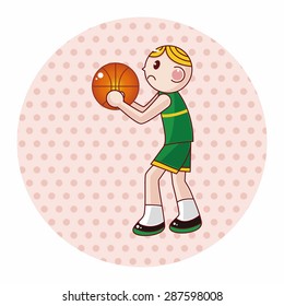 basketball player cartoon elements vector,eps