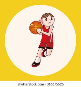 basketball player cartoon elements vector,eps