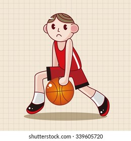 basketball player cartoon elements vector,eps