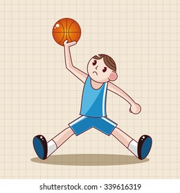 basketball player cartoon elements vector,eps
