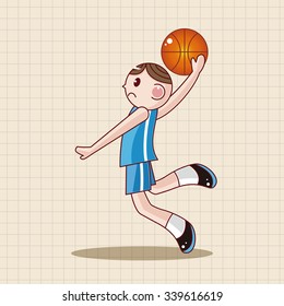 basketball player cartoon elements vector,eps