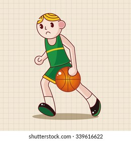 basketball player cartoon elements vector,eps