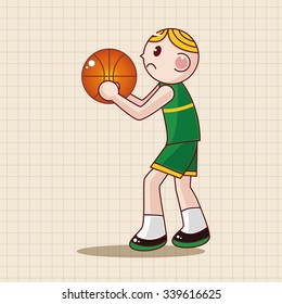basketball player cartoon elements vector,eps