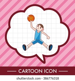 basketball player cartoon elements vector,eps