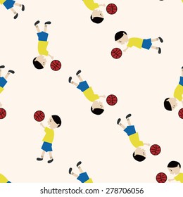 basketball player , cartoon seamless pattern background