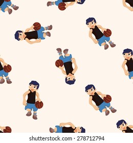 basketball player , cartoon seamless pattern background