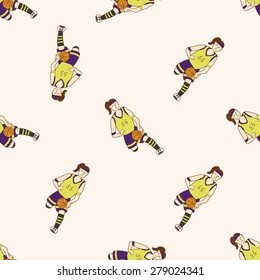 basketball player , cartoon seamless pattern background