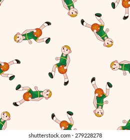 basketball player cartoon , cartoon seamless pattern background