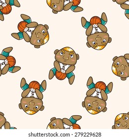basketball player , cartoon seamless pattern background
