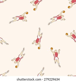 basketball player , cartoon seamless pattern background