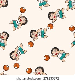 basketball player , cartoon seamless pattern background