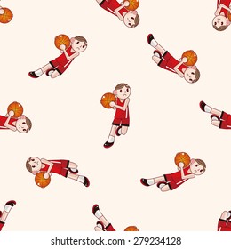 basketball player cartoon , cartoon seamless pattern background