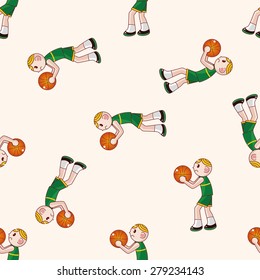 basketball player cartoon , cartoon seamless pattern background