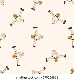 basketball player , cartoon seamless pattern background