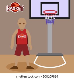 Basketball player in cartoon style