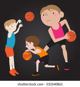 basketball player cartoon vector illustration