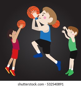 basketball player cartoon vector illustration