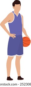 Basketball Player Character Cartoon Illustration. Isolated Vector Design.