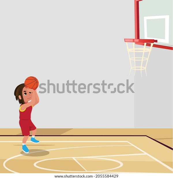 Basketball Player Child Set Vector. Poses.\
Leads The Ball. Sport Game Competition. Sport. Isolated Flat\
Cartoon\
Illustration