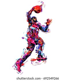 basketball player colorful / art