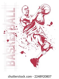 basketball player comic style illustration