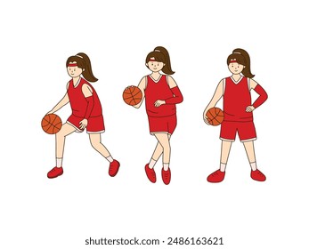 Basketball player for competitions and the Olympics Illustration