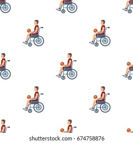 Basketball player disabled.Basketball pattern icon in cartoon style vector symbol stock illustration web.