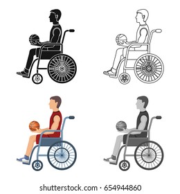Basketball player disabled.Basketball single icon in cartoon style vector symbol stock illustration web.