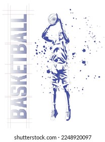 basketball player doing a jump shoot