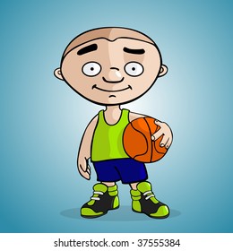A basketball player draw in cartoon style