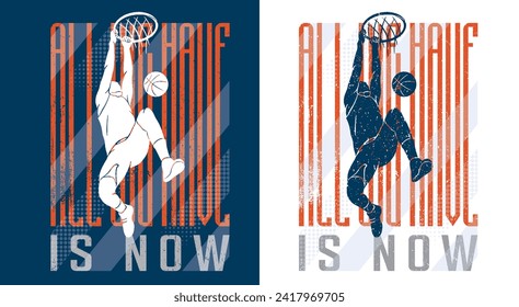 Dibujo de jugador de baloncesto.dibujo de impresión tipográfica, camiseta de diseño gráfico Vector . Ilustración de baloncesto perfecta para el diseño de camisetas, camisas, carteles, camisetas del jugador de baloncesto