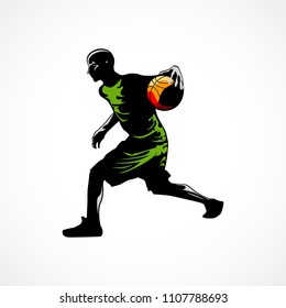 Basketball player dribbled the ball crossover