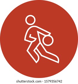Basketball Player Driving To The Basket Outline Icon