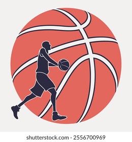 Basketball Player Dunking with Ball Silhouette t shirt design