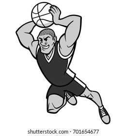 Basketball Player Dunking Illustration