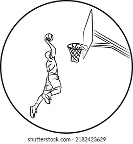 basketball player dunks the ball in the basket