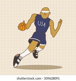 basketball player elements vector,eps
