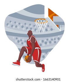 Basketball player flat design vector illustration